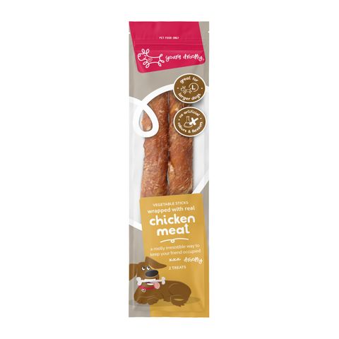 Yours Droolly Chicken Wrapped Sticks - Large 2pk