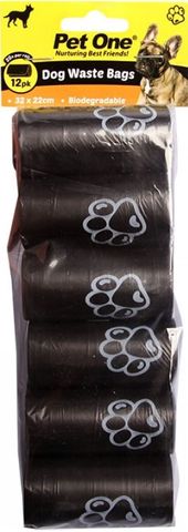 Pet One Waste Bags - 12pk Biodegradable