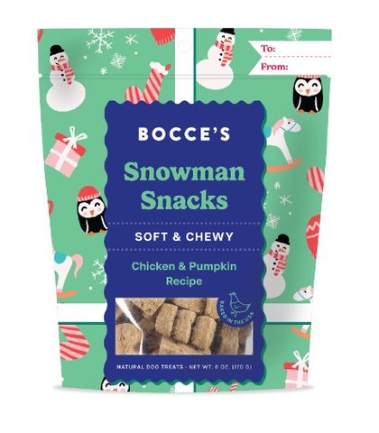 Bocce's Christmas Dog - Snowman Snacks 170g