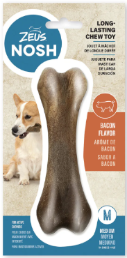 Zeus Nosh Strong Chew Bone Bacon  Med 15cm
