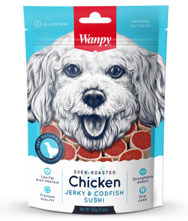 Wanpy Dog Treat Chicken & Codfish Sushi 100g