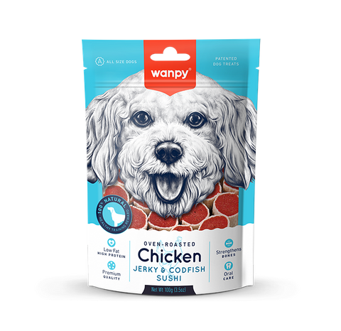 Wanpy Dog Treat Chicken & Codfish Sushi 100g