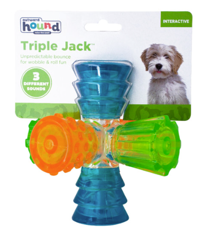 Outward Hound Triple Jack Interactive Multi-Squeak Toy