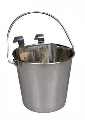 Pet One Hanging Pail - Flat Sided Stainless Steel 3.6L