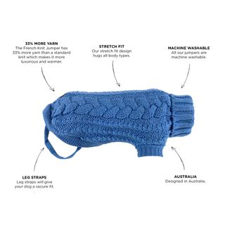 Huskimo French Knit Jumper  - Indigo Blue 27cm