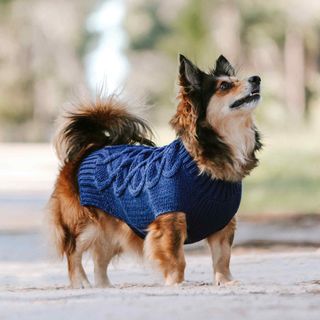 Huskimo Diamond Cable Knit Jumper - Navy 52.5cm