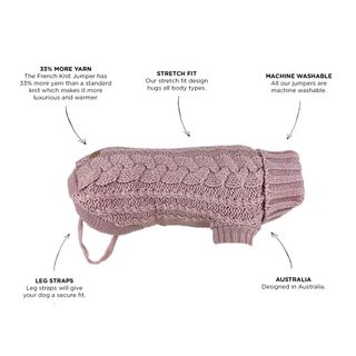 Huskimo French Knit Jumper  - Rose Pink 46cm