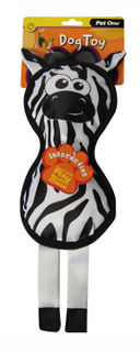 Pet One Dog Toy - Zebra with Squeaker 42cm
