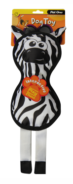 Pet One Dog Toy - Zebra with Squeaker 42cm