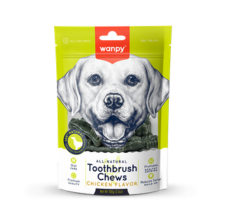 Wanpy Dog Treat Tooth Brush Chews Chicken 100g