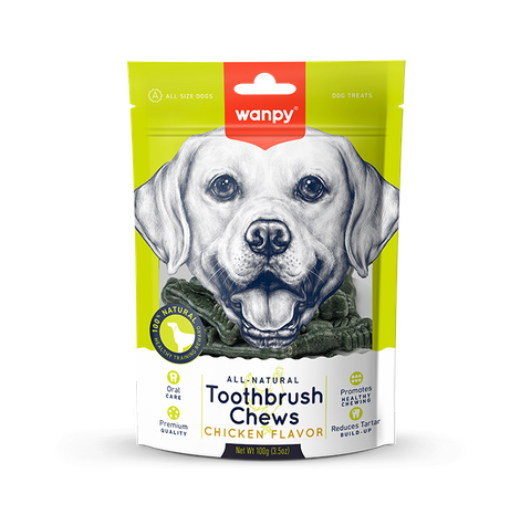 Wanpy Dog Treat Tooth Brush Chews Chicken 100g