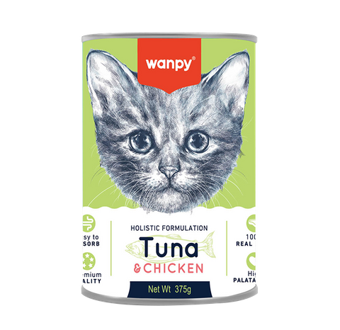 Wanpy Kitten Wet Tuna & Chicken Recipe Can 375g