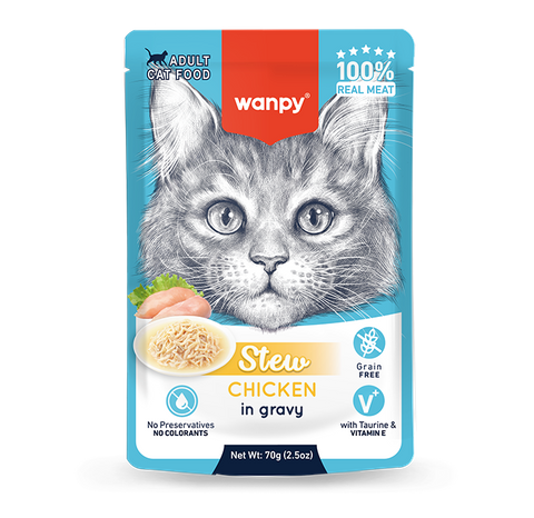 Wanpy Cat Stew Chicken in Gravy Recipe Pouch 70g