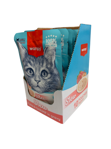 Wanpy Cat Stew Tuna & Shrimp in Gravy Recipe Box (10)