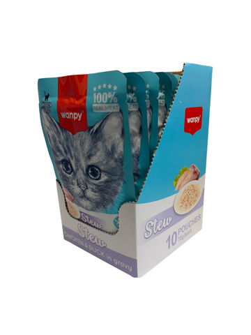 Wanpy Kitten Stew Chicken & Duck in Gravy Recipe Box (10)