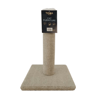 Tigga Carpet Cat Scratch Pole - Small Cream 50cm