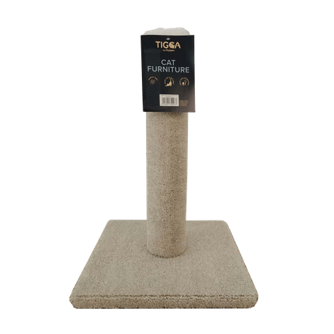 Tigga Carpet Cat Scratch Pole - Small Cream 50cm