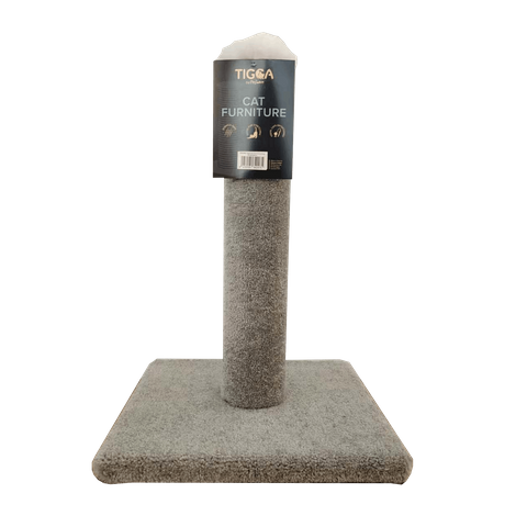 Tigga Carpet Cat Scratch Pole - Small Grey 50cm