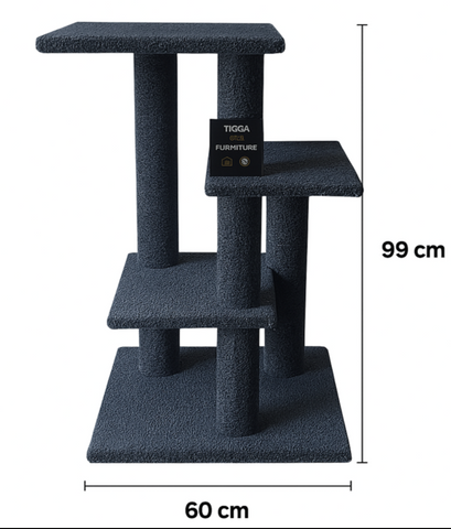 Tigga Carpet Cat Tree - Napier Slate 48x48x98.5cm