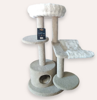 Tigga Carpet Cat Tree - Christchurch Cream 58 x 58 x 111cm