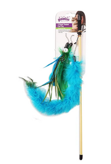 Pawise Cat Toy - Teaser Feather Wand 3pc