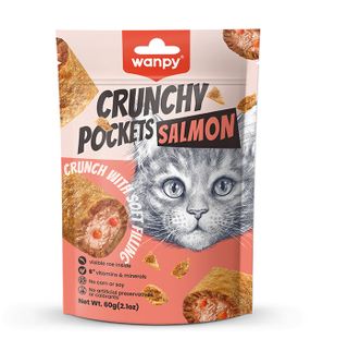 Wanpy Cat Salmon Crunchy Pockets Treats 60g