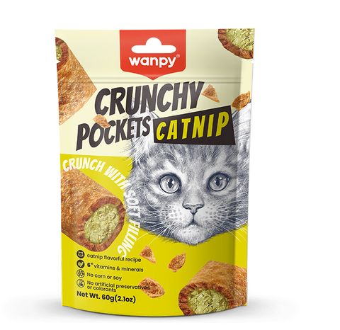 Wanpy Cat Catnip Crunchy Pockets Treats 60g