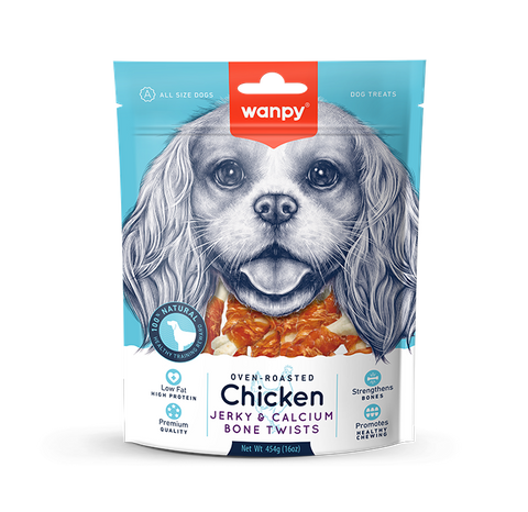 Wanpy Dog Duck Jerky & Calcium Bone Twists 100g