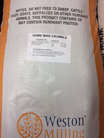 Westons Game Bird Crumble 25kg Petsmart Nz