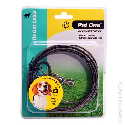 Pet One Tie Out Cable 5m x 3mm