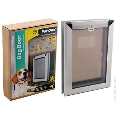 Pet One Dog Door Aluminium Med Wood/Panel Door