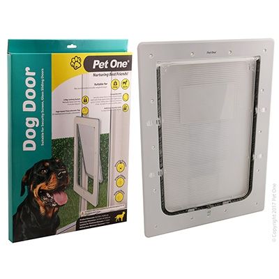 Pet One Dog Door Poly Lge Glass Sng
