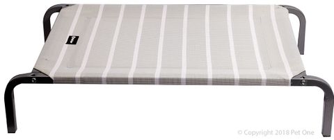 Pet One Raised Dog Bed Grey/White 130 x 90 x 15cm