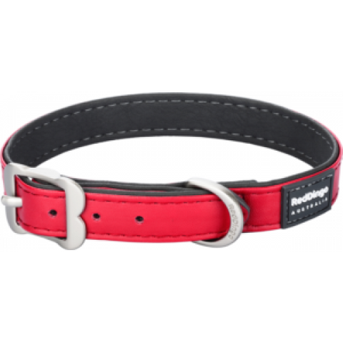 Red Dingo Vegan Leather Dog Collar Red