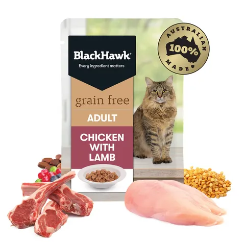 Black Hawk Cat Adult Chicken & Lamb 85g Sachet