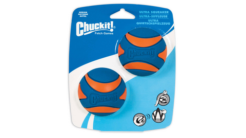 Chuckit! Ultra Squeaker Ball Med 2pk