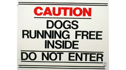 Pet Sign Large - "Caution Dogs Running Free Inside"