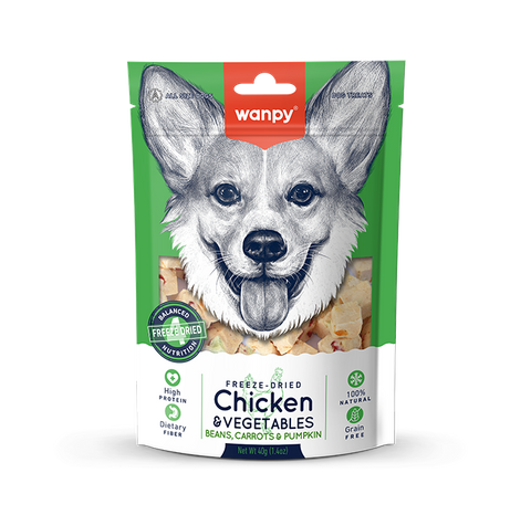 Wanpy Dog Treat Freeze Dried Chicken & Vege 40g