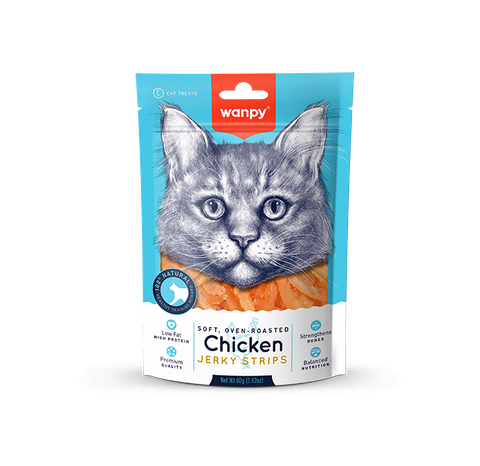 Wanpy Cat Treat Chicken Jerky Strips 80g