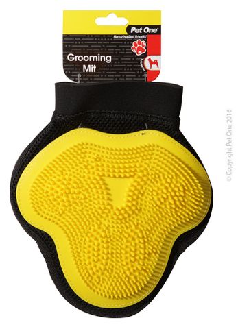 Pet One Grooming Mit Medium Yellow