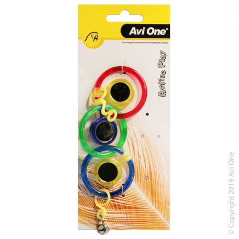 Avi One Bird Toy - Triple Ring with Mirror & Bell 21cm