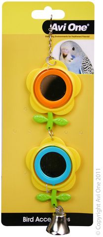 Avi One Bird Toy - Double Buttercup Mirror