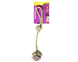 Pet One Dog Rope Ball with Knot - Green/Grey