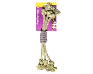 Pet One Dog 3 Rope Spiral Grip 40cm - Green/Grey