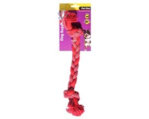 Pet One Dog Braided Rope with Knots 35cm - Red/Blue