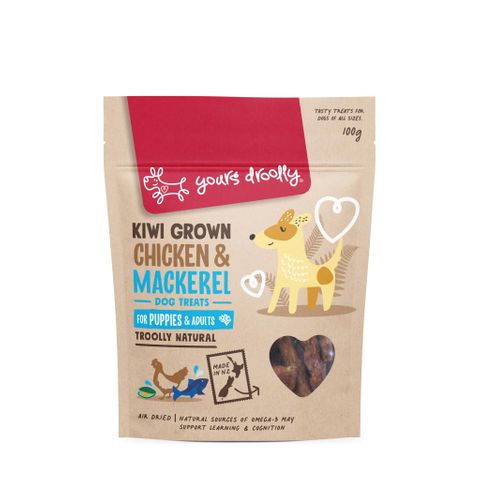 Yours Droolly NZ Chicken & Mackeral Puppy Treats 100g