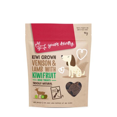 Yours Droolly NZ Venison, Lamb & Kiwifruit Dog Treats  90g