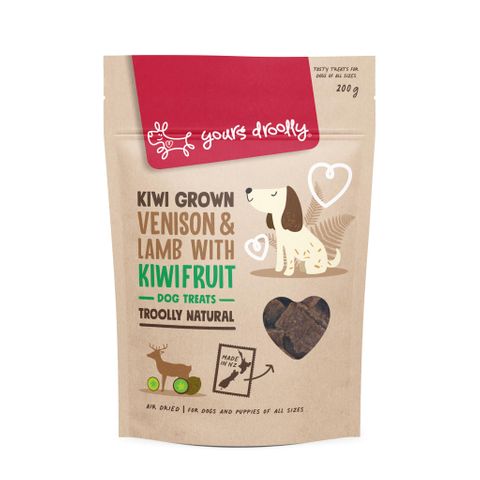 Yours Droolly NZ Venison, Lamb & Kiwifruit Dog Treats 200g