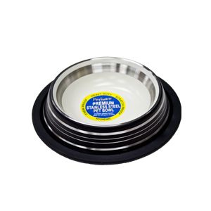 Stainless Bowl Black & Cream 450ml