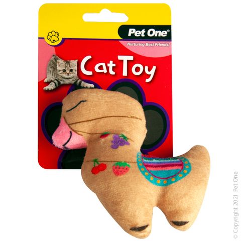 Pet One Cat Toy Plush Llama Brown 13cm